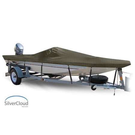 Eevelle Boat Cover JON BOAT Open, Outboard Fits 15ft 6in L up to 72in W Khaki SCOJB1572B-KHA
